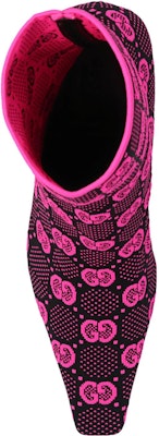 (Women) Gucci GG 75mm Knit Ankle Boots Black Fluorescent Pink Fabric 718378-FAAQP-8610 Shop (Women) Gucci GG 75mm Knit Ankle Boots Black Fluorescent Pink Fabric 718378-FAAQP-8610