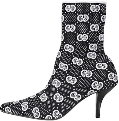 (W) Gucci GG 75mm Strick-Knöchelstiefel Schwarz Weiß Stoff 718378-FAAQP-1008 Buy (W) Gucci GG 75mm Strick-Knöchelstiefel Schwarz Weiß Stoff 718378-FAAQP-1008