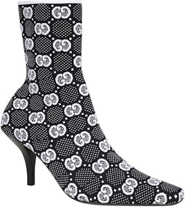 (W) 구찌 GG 니트 앵클 부츠 블랙 화이트 패브릭 (75mm) 718378-FAAQP-1008 Lookbook (W) 구찌 GG 니트 앵클 부츠 블랙 화이트 패브릭 (75mm) 718378-FAAQP-1008