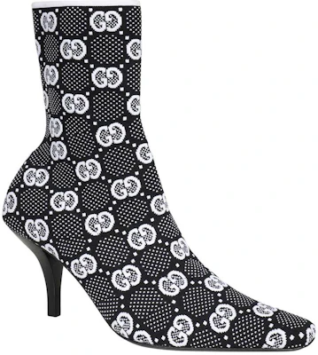 (W) Gucci GG 75mm Strick-Knöchelstiefel Schwarz Weiß Stoff 718378-FAAQP-1008 Shop (W) Gucci GG 75mm Strick-Knöchelstiefel Schwarz Weiß Stoff 718378-FAAQP-1008