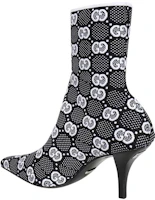 Purchase (W) Botas de Tobillo Gucci GG 75mm Tejidas Blanco y Negro Tela 718378-FAAQP-1008