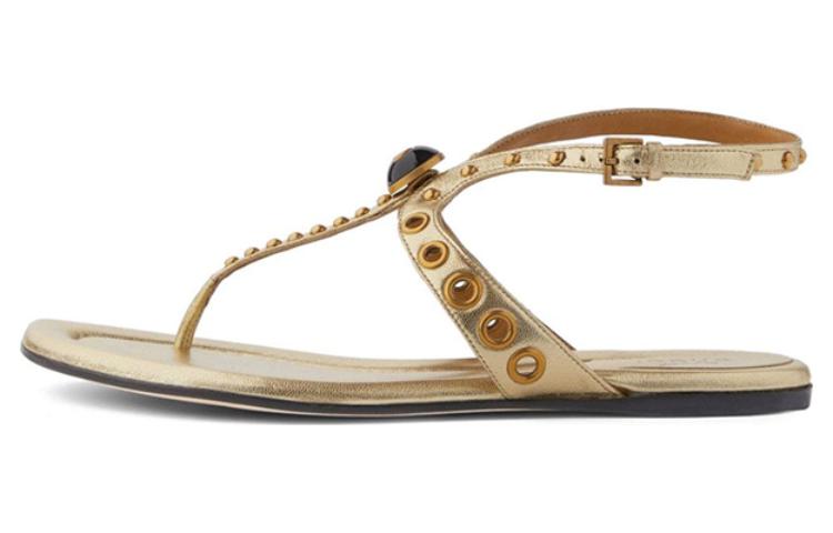 (Women) Gucci GG 'Metallic Gold Slide' 740431-0MW00-8053