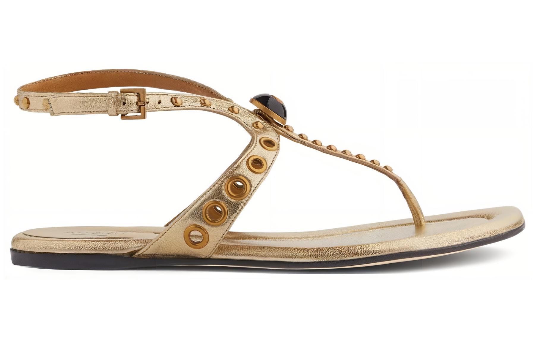 Order (W) Gucci GG ''Metallic Gold Slide Sandalen'' 740431-0MW00-8053
