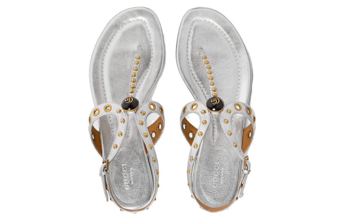Lookbook (W) Gucci GG ''Sandalo Slide Argento'' 740431-0MW00-8106