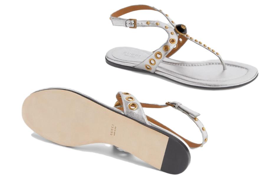 Purchase (W) Gucci GG ''Sandalo Slide Argento'' 740431-0MW00-8106