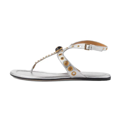 (W) Gucci GG 'Silver Slide Sandal'