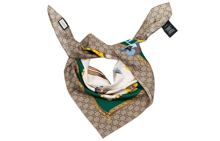 (Women) GUCCI GG Blooms Floral Print Silk Scarf for Women Green/Yellow 508796-3G001-3775 圖 4