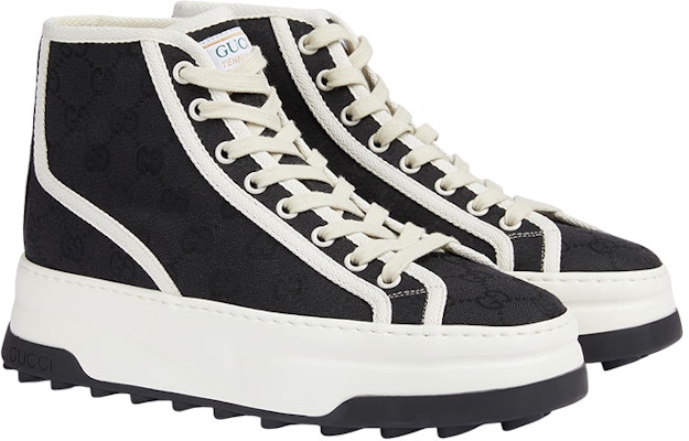 (Women) Gucci GG Blooms High-Top Sneakers 'Black White' 746768-20Q20-1043 Order (Women) Gucci GG Blooms High-Top Sneakers 'Black White' 746768-20Q20-1043