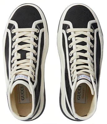 (Women) Gucci GG Blooms High-Top Sneakers 'Black White' 746768-20Q20-1043 Lookbook (Women) Gucci GG Blooms High-Top Sneakers 'Black White' 746768-20Q20-1043