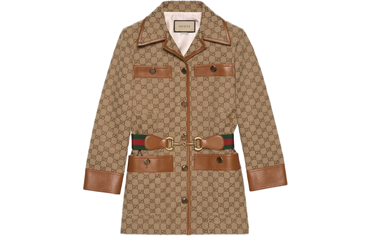 Order (W) Jaket Gucci GG Canvas Web Trim Beige - Koleksi SS22 682302-Z8AWR-2184