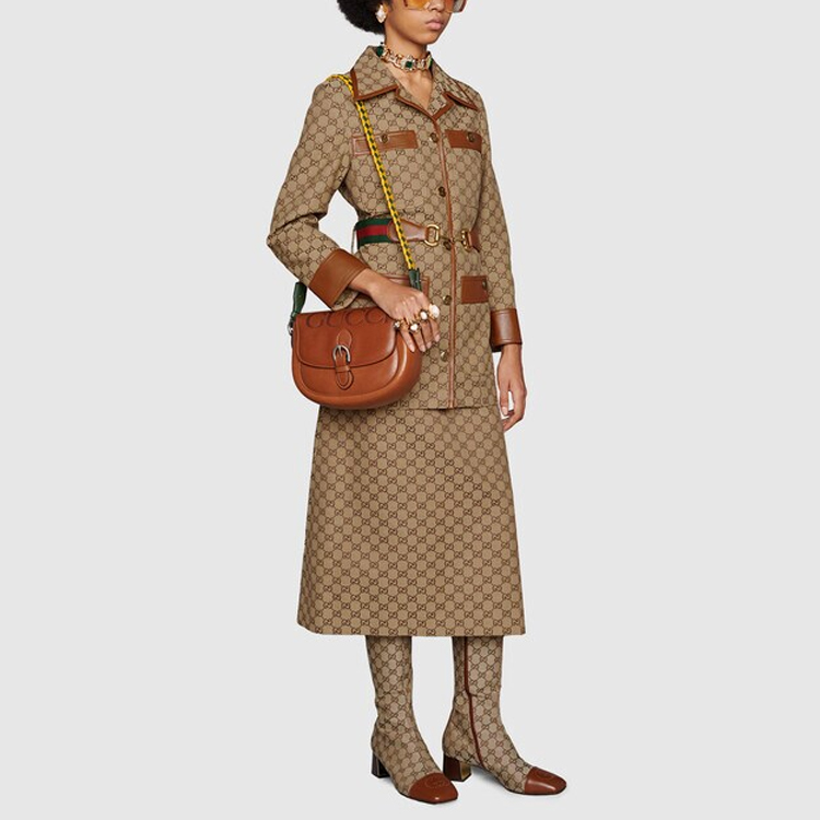 Lookbook (W) Jaket Gucci GG Canvas Web Trim Beige - Koleksi SS22 682302-Z8AWR-2184