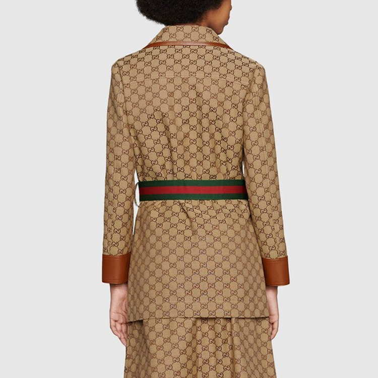 Purchase (W) Jaket Gucci GG Canvas Web Trim Beige - Koleksi SS22 682302-Z8AWR-2184