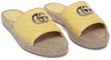 GUCCI 古馳 雙G草編 拖鞋 女款 黃色 Lookbook GUCCI 古馳 雙G草編 拖鞋 女款 黃色