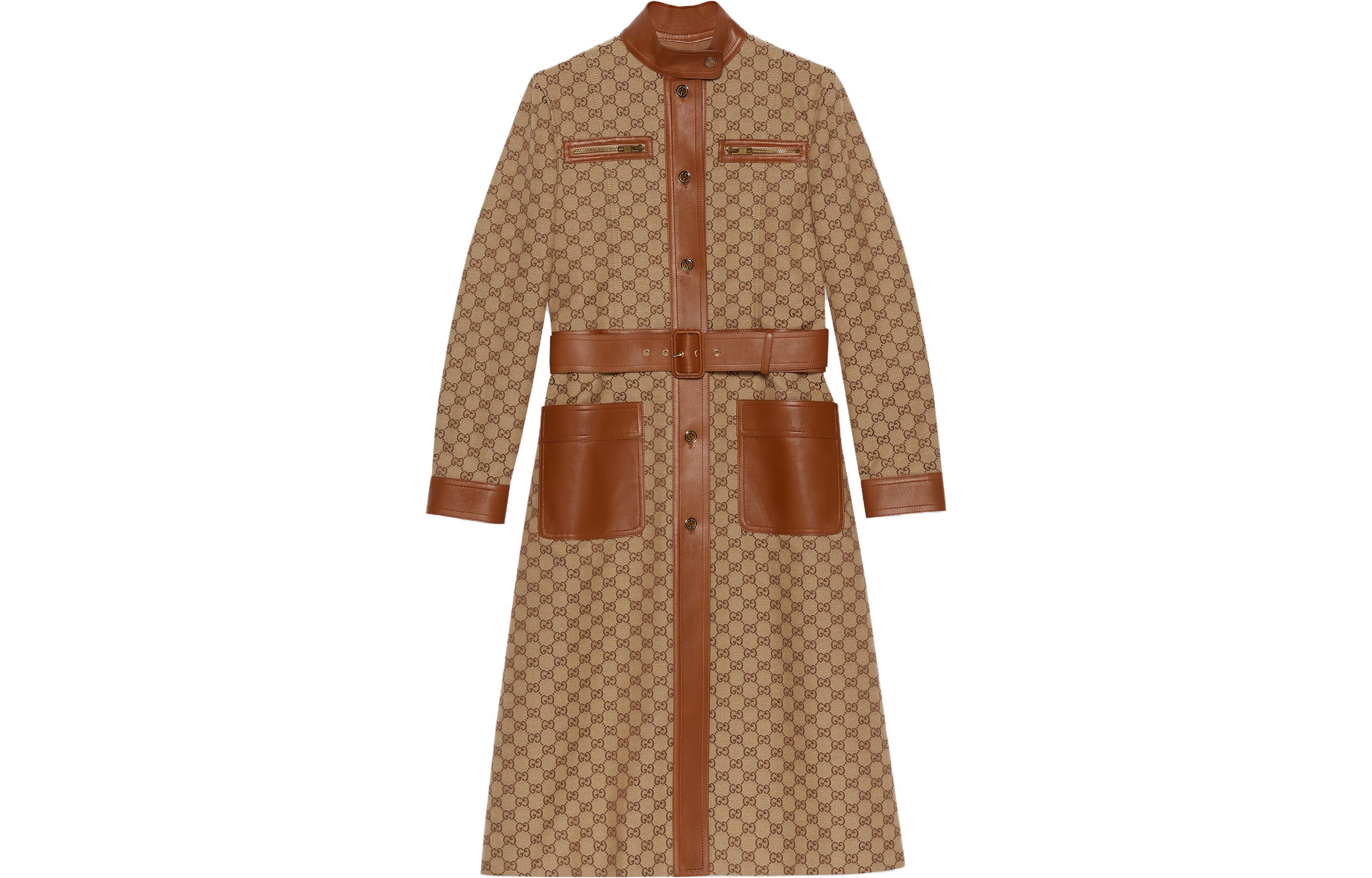 (Women) Gucci GG Canvas Trench Coat Beige 744172-Z8BHG-2580