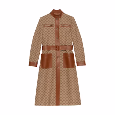(Women) Gucci GG Canvas Trench Coat Beige 744172-Z8BHG-2580