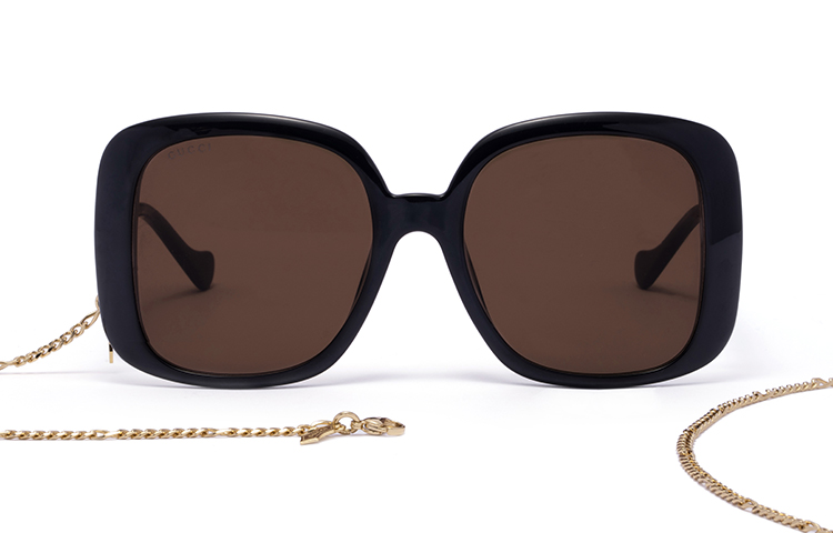 (Women) GUCCI GG Chain Square Sunglasses for Women GG1029SA-005 57