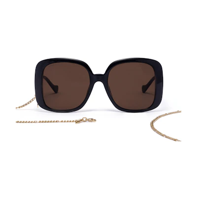 (Women) GUCCI GG Chain Square Sunglasses for Women GG1029SA-005 57