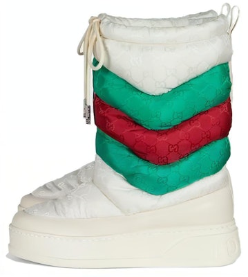 (Women) Gucci GG Chevron Boots Green Red 'White' 767234-FACPB-9162 Buy (Women) Gucci GG Chevron Boots Green Red 'White' 767234-FACPB-9162