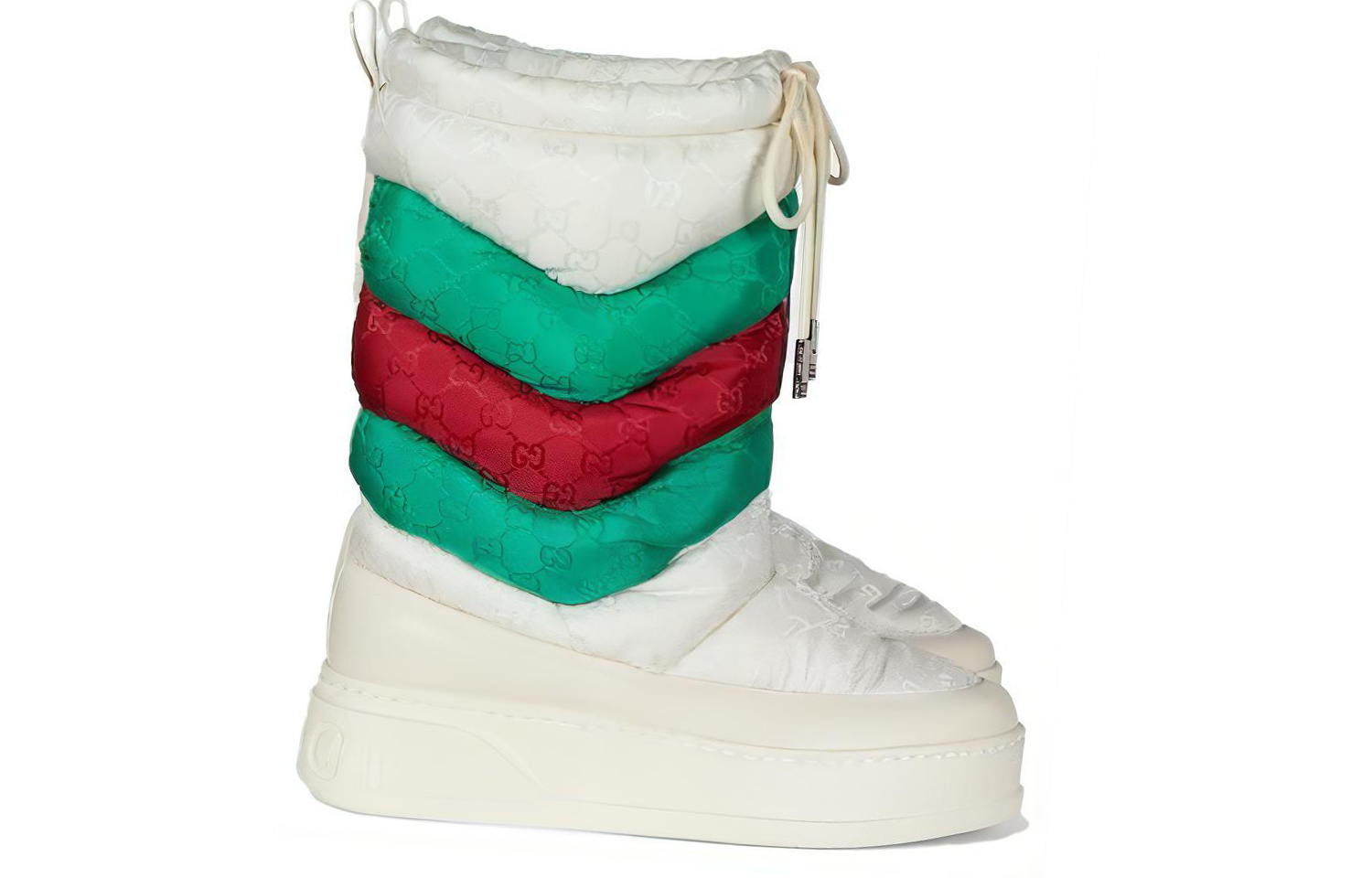 Shop (W) Gucci Sepatu Boot Salju Mid-Top 'Kenyamanan Ujung Bundar Putih' 767234-FACPB-9162