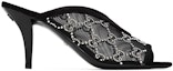 Order (W) Sandal Tumit Tinggi Gucci GG Crystal 75mm Jaring Hitam 695219-F13A0-1000