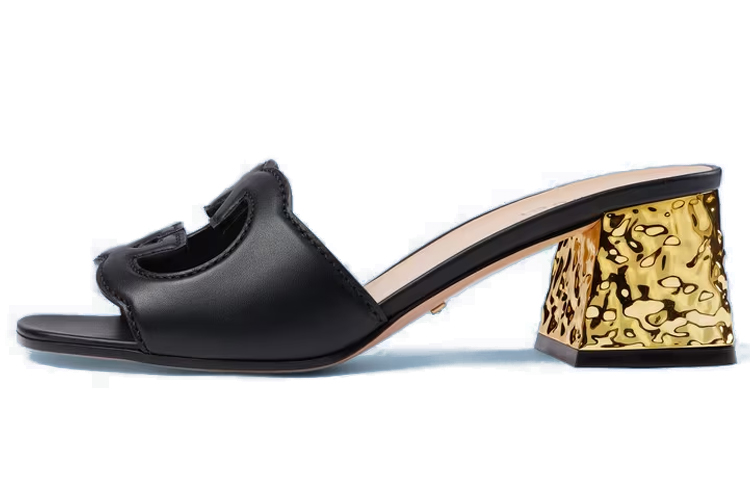 Buy (W) 古驰 GG 镂空细节凉鞋 '黑色' ‎694450-US000-1000