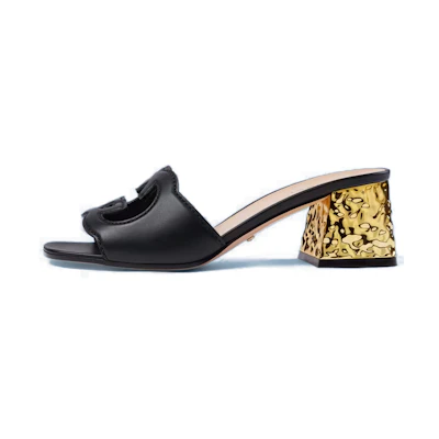 (W) Gucci GG Cut-Out Detail Sandals 'Black'