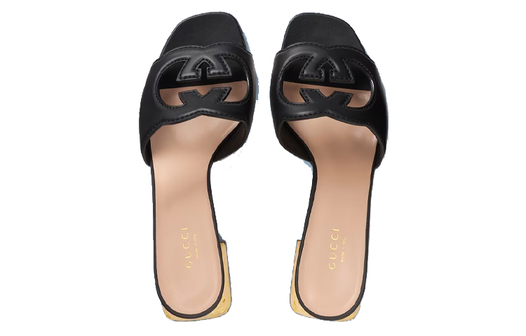 Lookbook (W) 古驰 GG 镂空细节凉鞋 '黑色' ‎694450-US000-1000