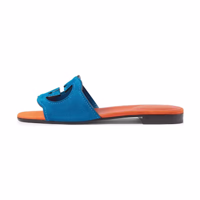 (W) Gucci GG Cut-Out Velvet Slide 'Orange Blue'