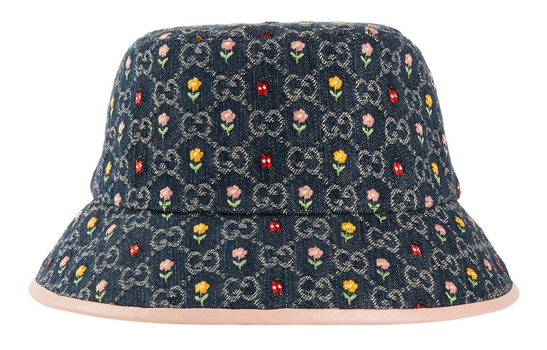 (Women) GUCCI GG Denim Embroidered Cotton Bucket Hat for Women. 701697-3HAJC-4472