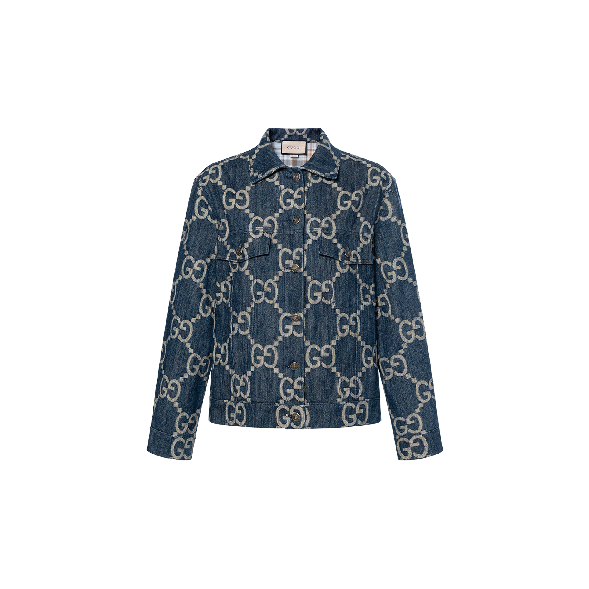 (Women) Gucci GG Denim Series Blue Monogram Jacket 678810-XDBTY-4492