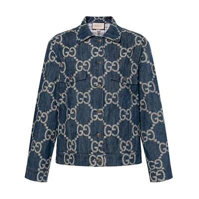 (Women) Gucci GG Denim Series Blue Monogram Jacket 678810-XDBTY-4492
