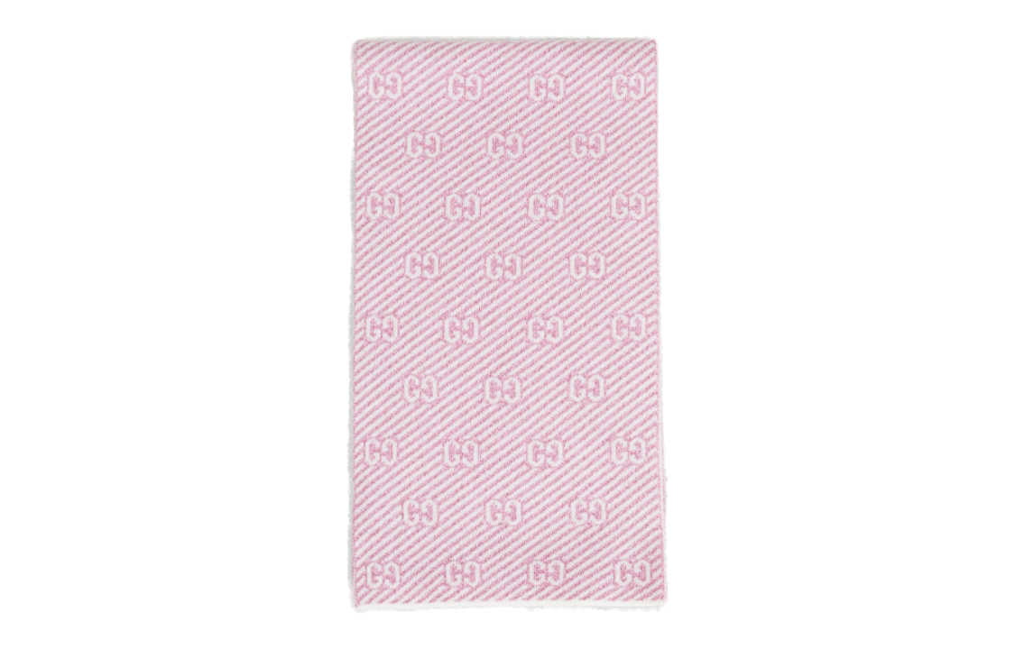 (Women) GUCCI GG Diagonal Stripe Pink Wool Scarf for Women. 6777953GAE45878