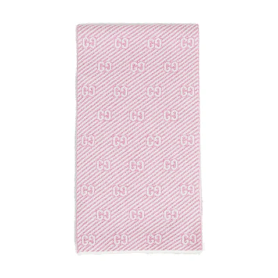 (Women) GUCCI GG Diagonal Stripe Pink Wool Scarf for Women. 6777953GAE45878