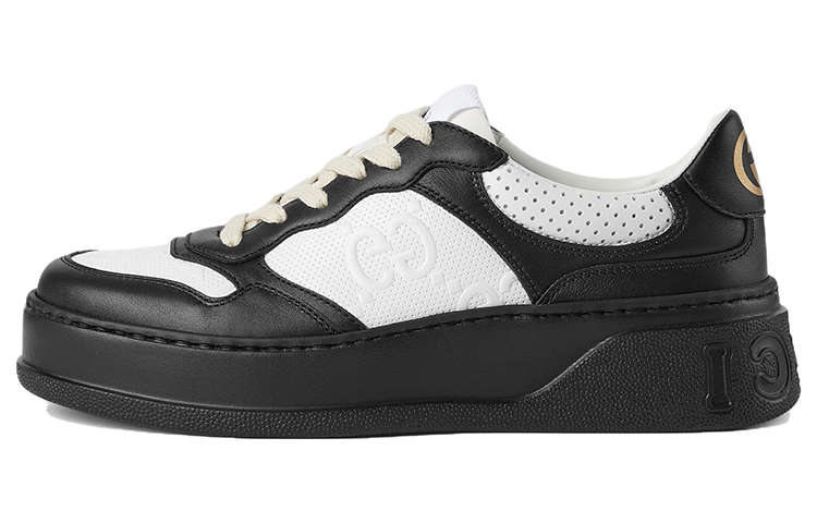 (W) Gucci GG Embossed Sneaker 'Black White'