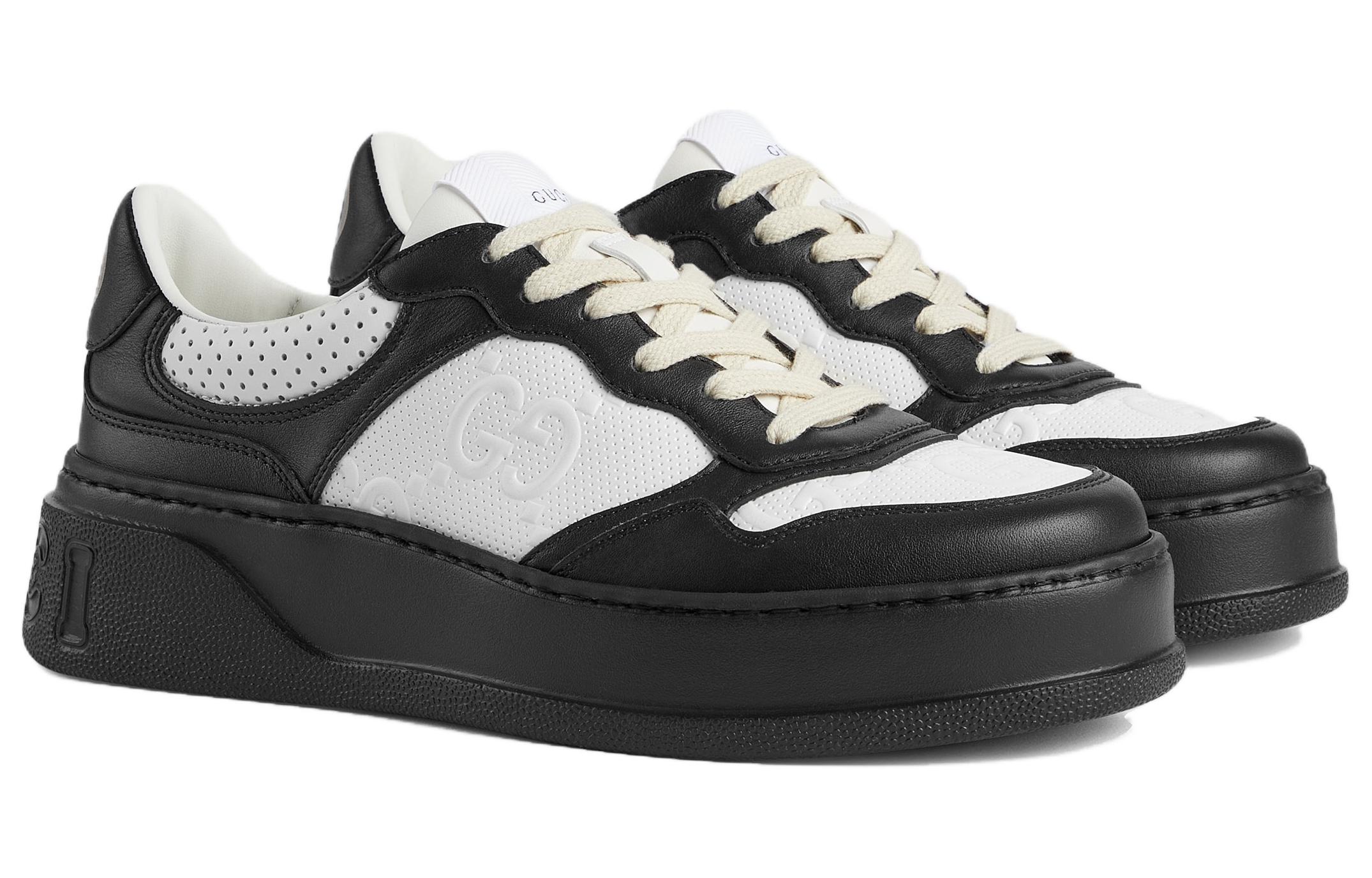 (W) Gucci GG Embossed Sneaker 'Black White' 圖 2