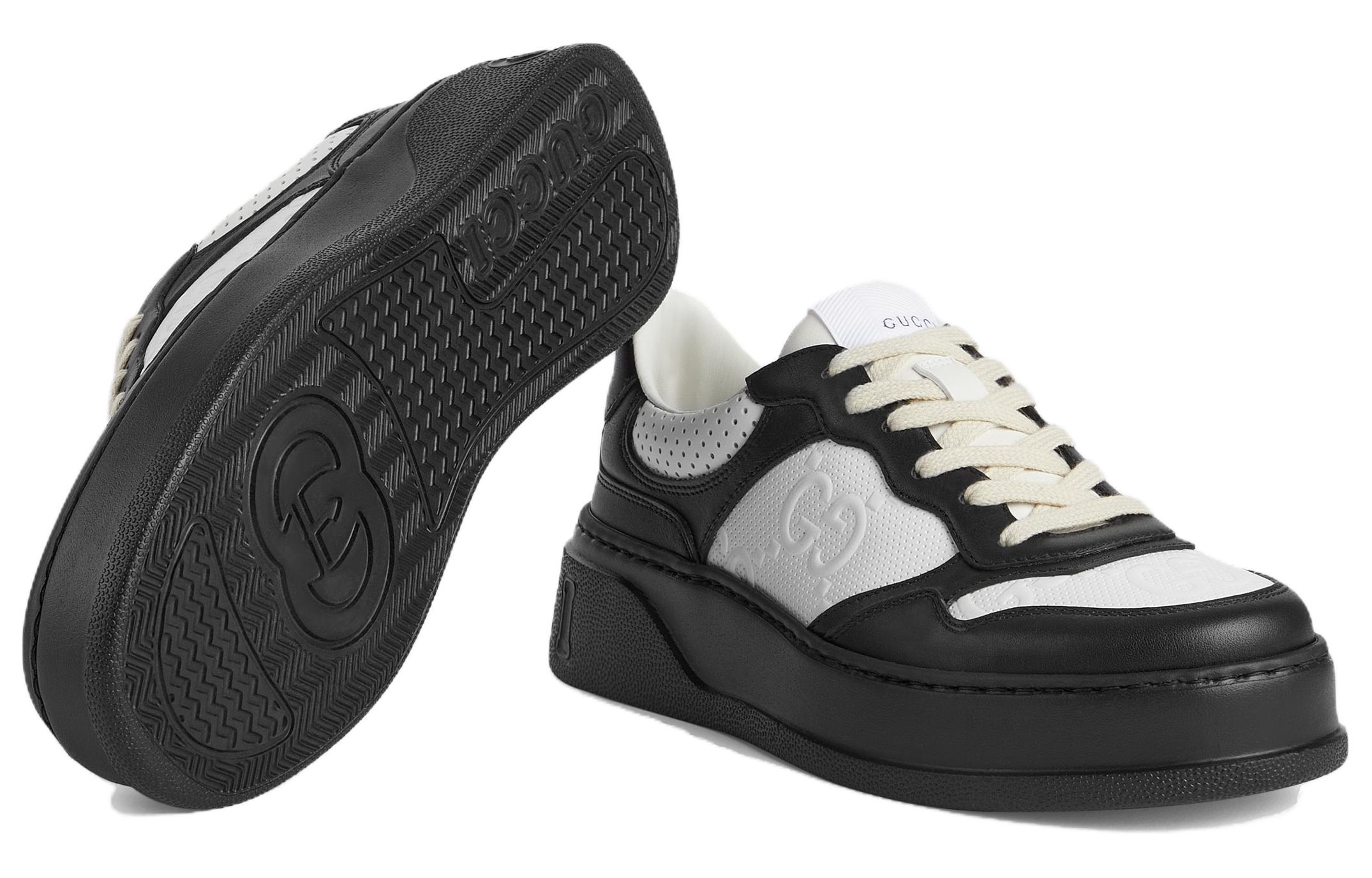 (W) Gucci GG Embossed Sneaker 'Black White' 圖 5