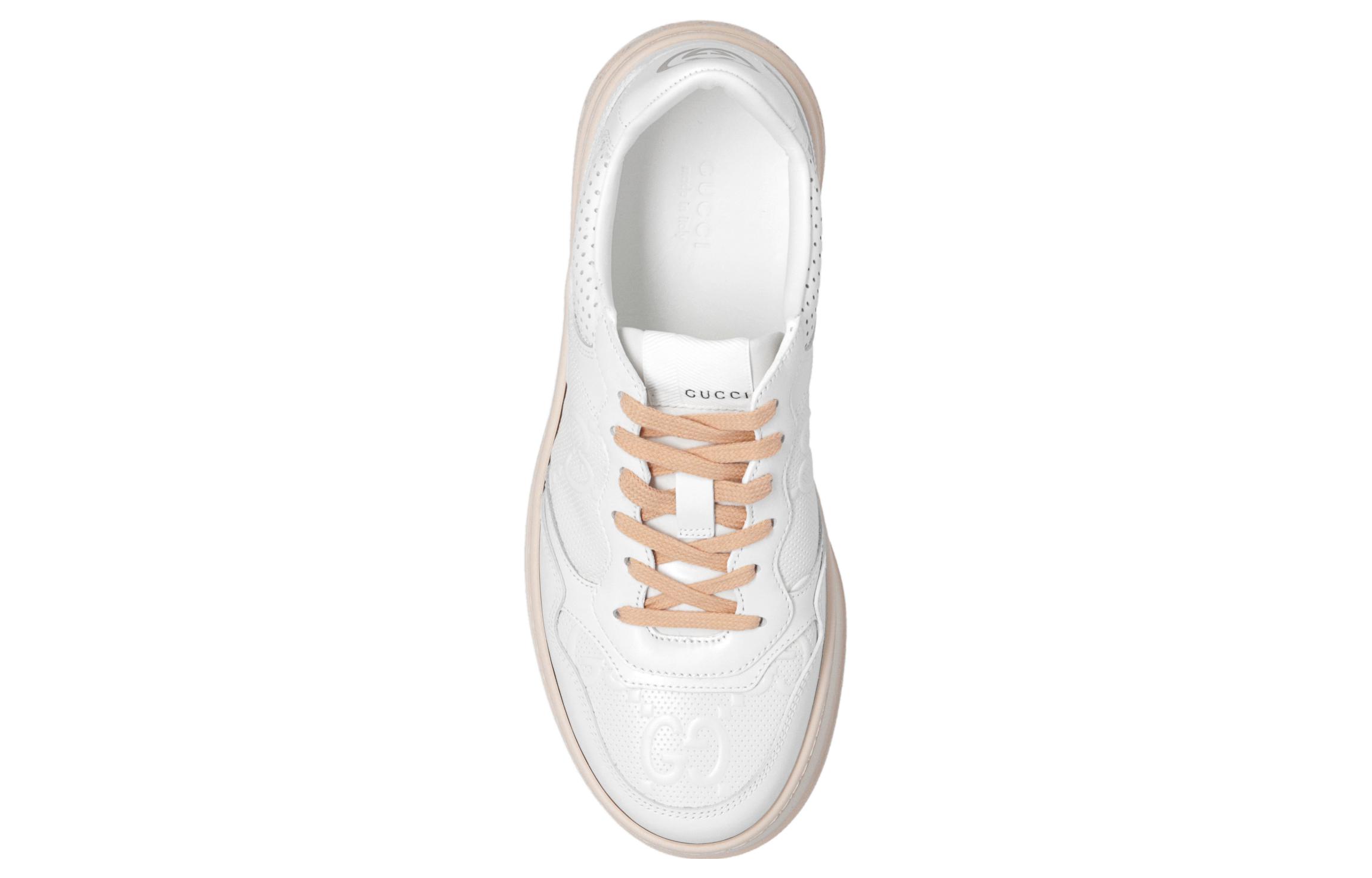 Shop (W) Zapatillas Gucci GG Grabadas 'Blanco Beige' 684911-1XL10-9014