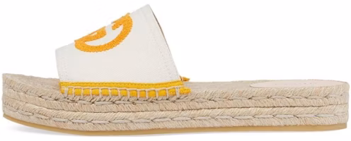 (Women) Gucci GG Embroidered Canvas Espadrille Slide 'White' 725832-KIFD0-9174 (Women) Gucci GG Embroidered Canvas Espadrille Slide 'White' 725832-KIFD0-9174