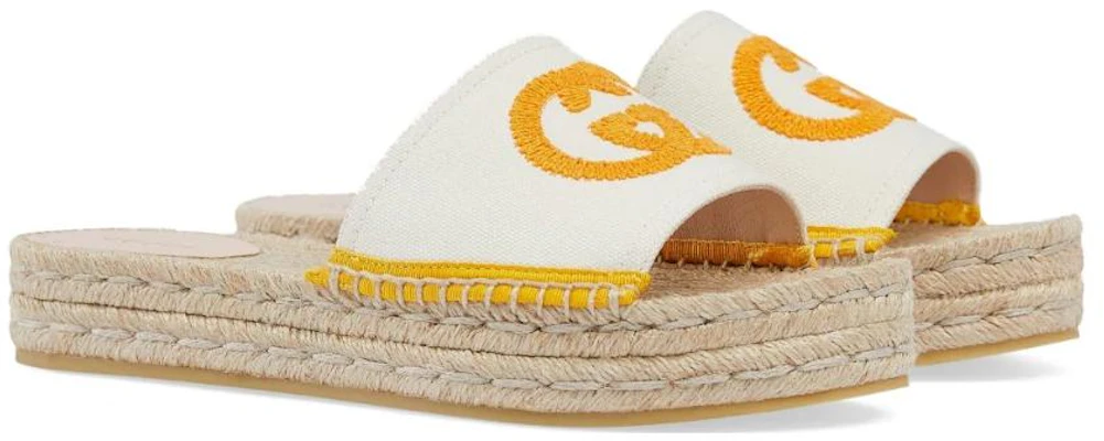 (W) Gucci GG Geborduurde Canvas Espadrille Slide ''Wit'' 725832-KIFD0-9174 Order (W) Gucci GG Geborduurde Canvas Espadrille Slide ''Wit'' 725832-KIFD0-9174