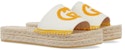 (W) Gucci GG Bordir Kanvas Espadrille Selipar 'Putih' 725832-KIFD0-9174
