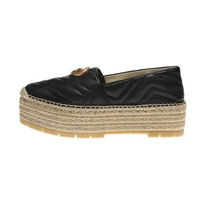 (W) Gucci GG Espadrilles Double Platform 'Black'