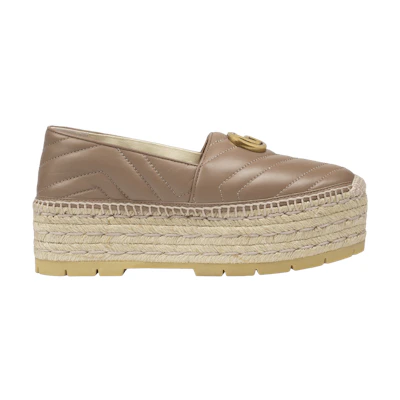 (W) Gucci GG Espadrilles Double Platform 'Porcelain Rose'