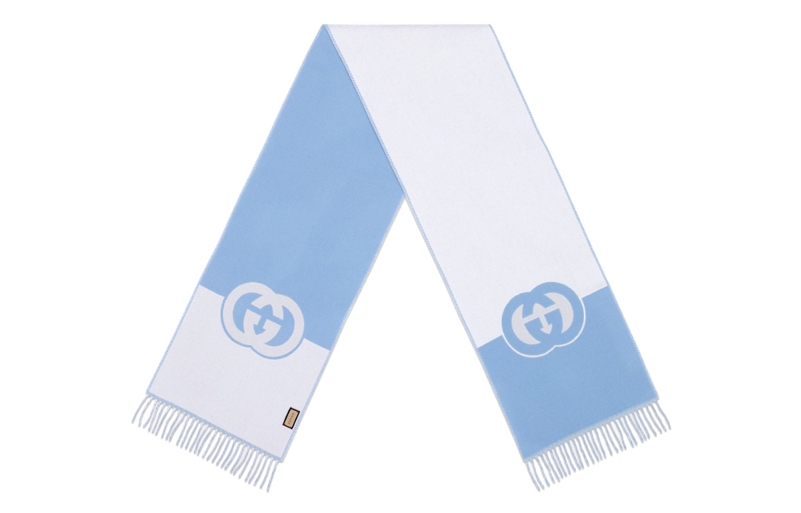 (Women) GUCCI GG Interlocking Logo Scarf for Women - Light Blue 7154973GB024978 圖 3