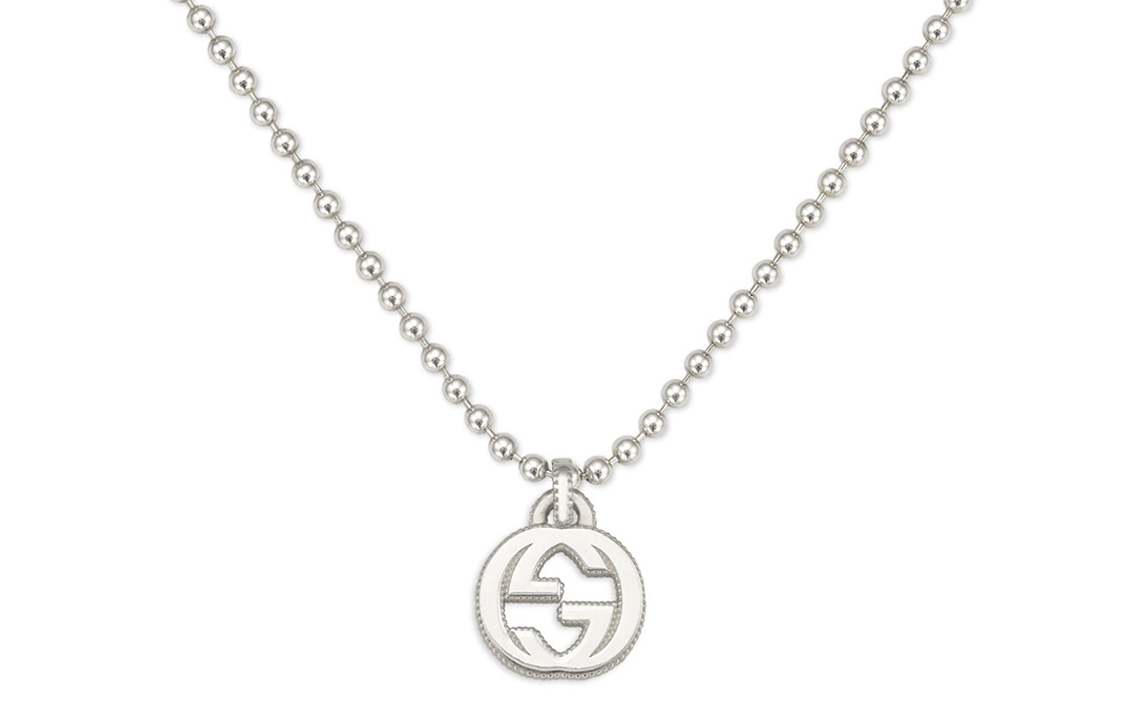 (Women) GUCCI GG Interlocking Pendant Necklace Womens 925 Sterling Silver Jewelry YBB479219001