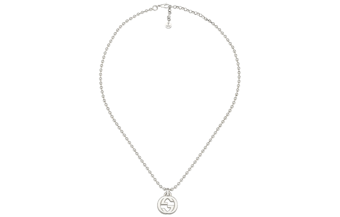 Lookbook (Women) GUCCI GG Interlocking Pendant Necklace Womens 925 Sterling Silver Jewelry YBB479219001