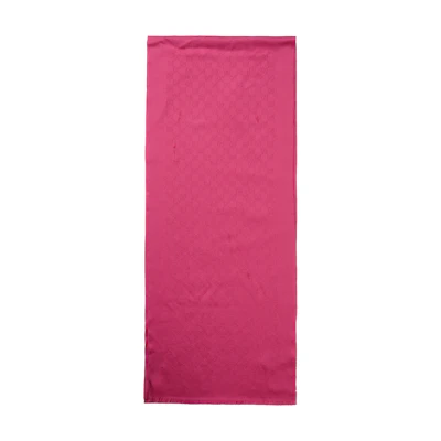 (Women) GUCCI GG Jacquard Wool Scarf Pink 456362-3G201-5600