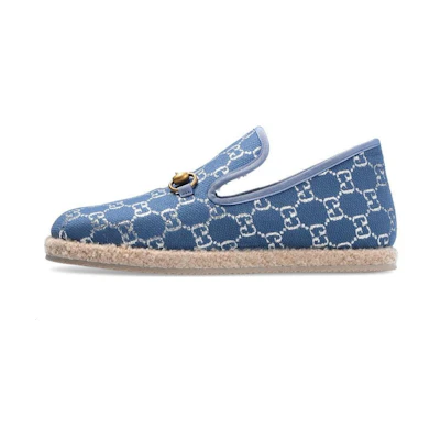 (W) Gucci GG Lame 'Blue Horsebit Loafer'