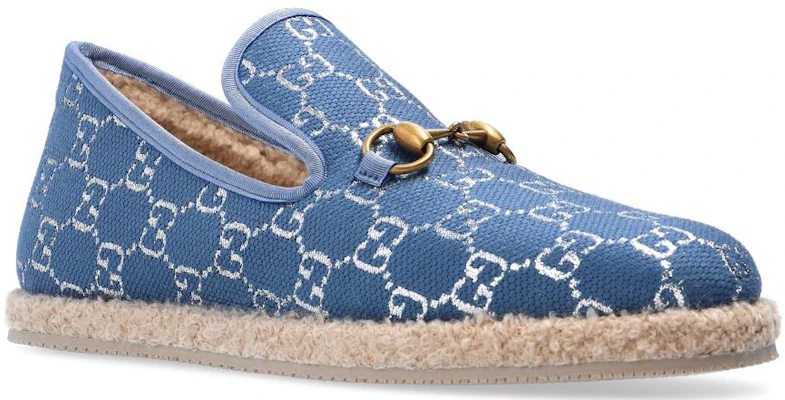 GUCCI古馳 GG亮片布 馬銜扣 樂福鞋 女款 藍色 Lookbook GUCCI古馳 GG亮片布 馬銜扣 樂福鞋 女款 藍色