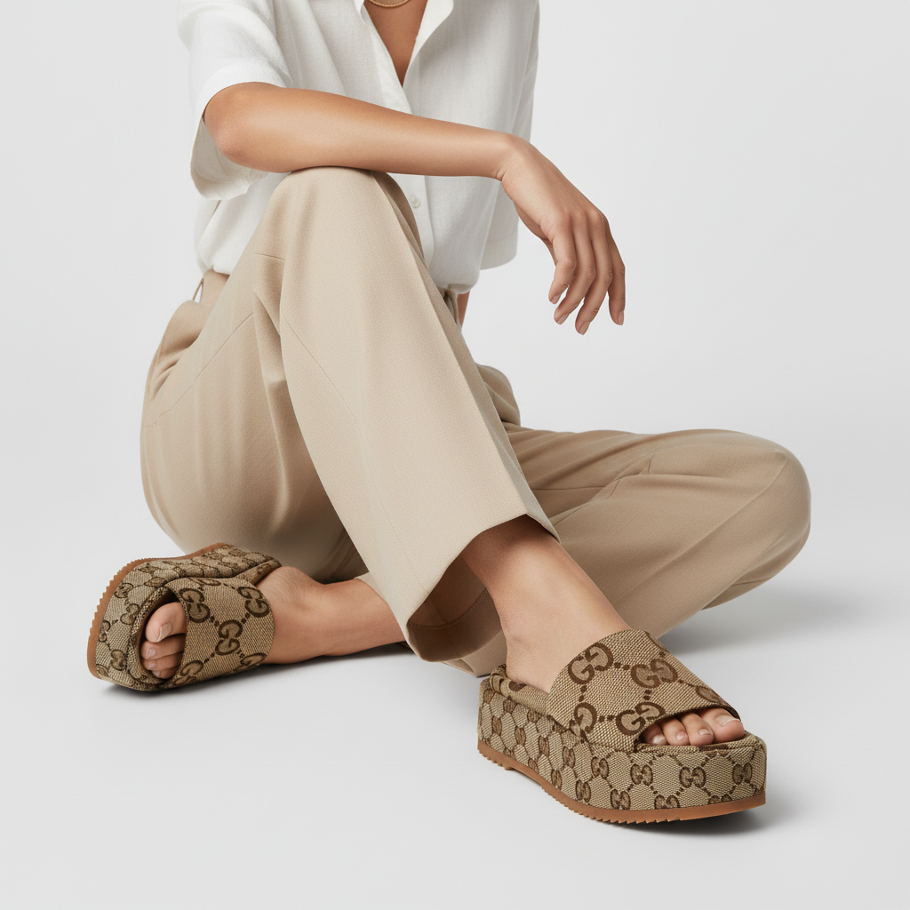 Order (W) Sandal Platform Gucci GG Lame 'Monogram Unta' 623212-UKO00-2580