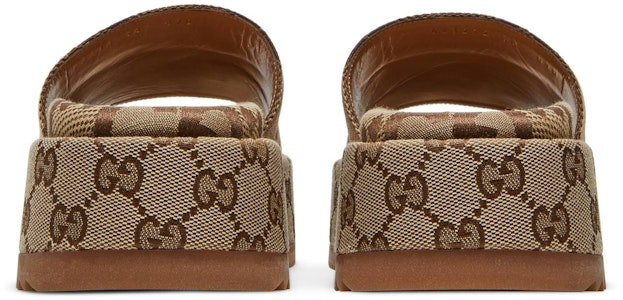 (W) 구찌 GG 라메 플랫폼 슬라이드 샌들 '카멜 모노그램' 623212-UKO00-2580 Details for (W) 구찌 GG 라메 플랫폼 슬라이드 샌들 '카멜 모노그램' 623212-UKO00-2580